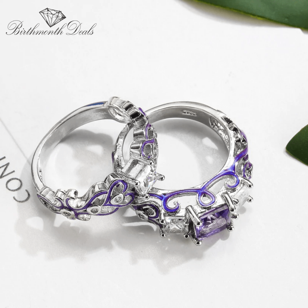 February Amethyst Stacking Birthstone Ring - Birthmonth Deals