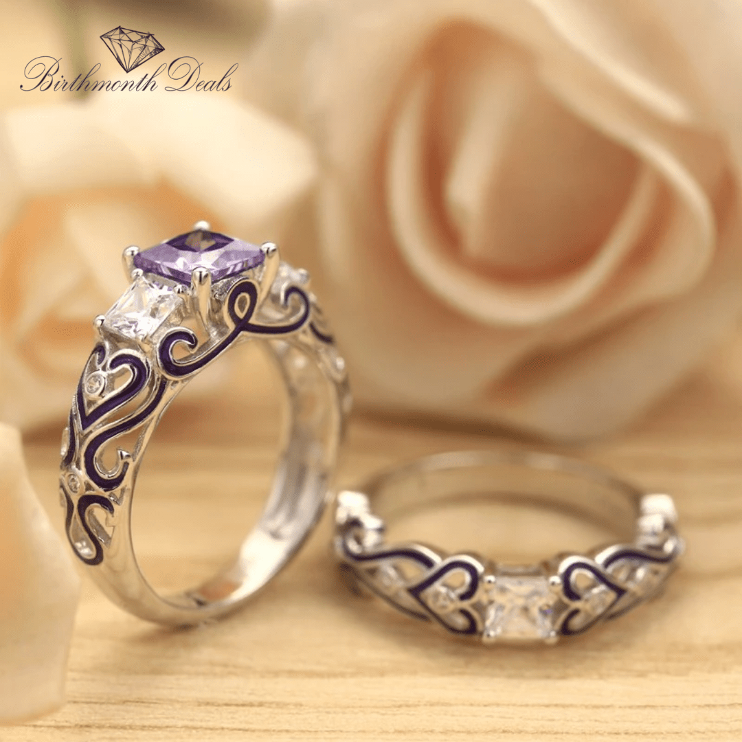 February Amethyst Stacking Birthstone Ring - Birthmonth Deals