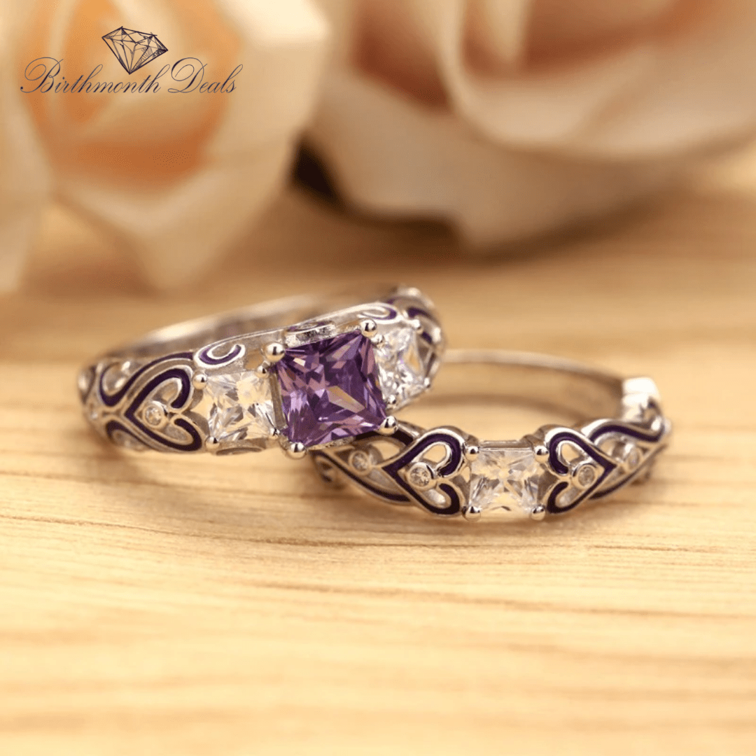 February Amethyst Stacking Birthstone Ring - Birthmonth Deals