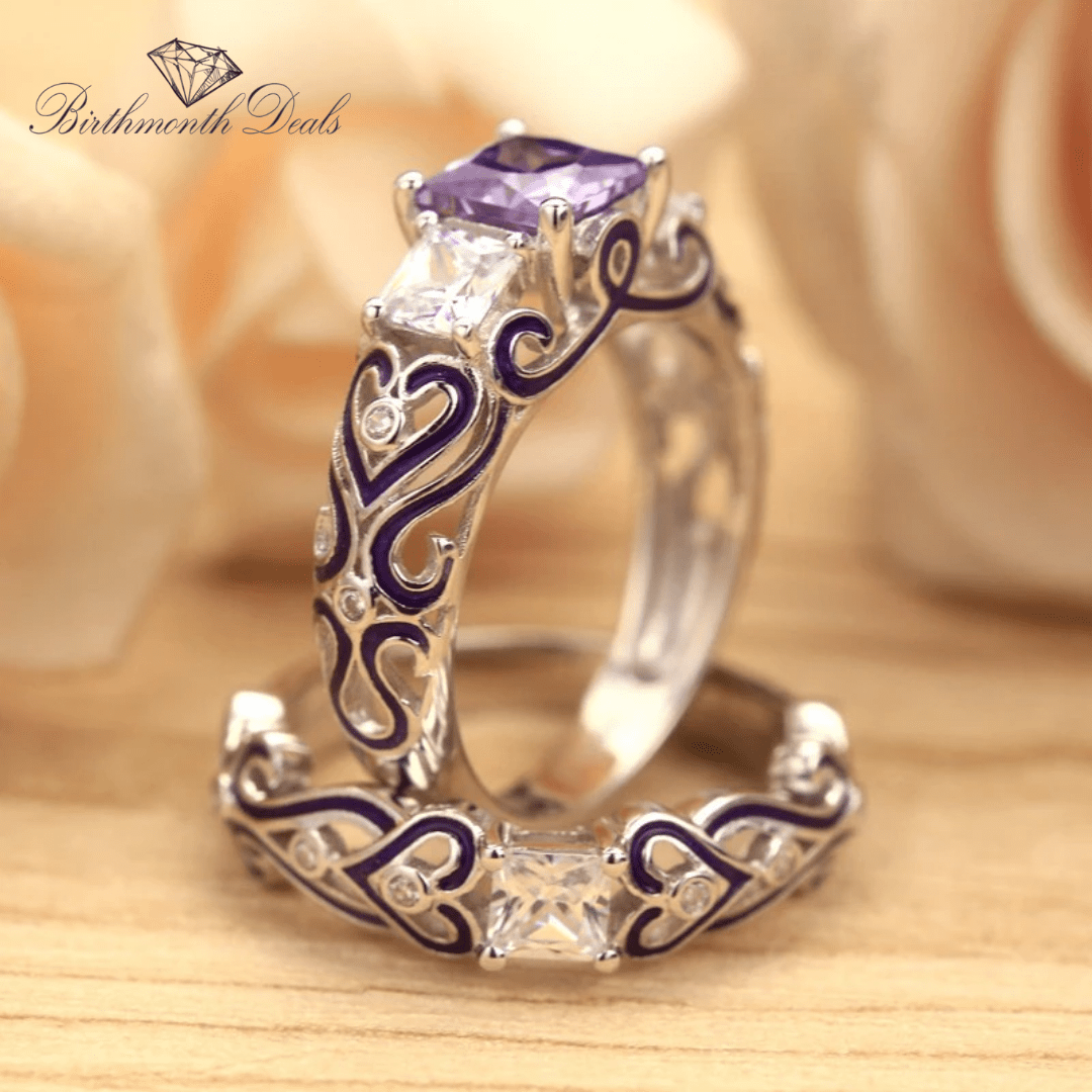 February Amethyst Stacking Birthstone Ring - Birthmonth Deals