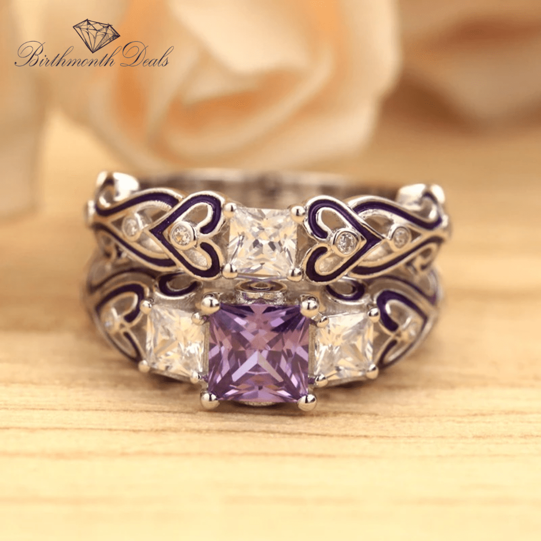 February Amethyst Stacking Birthstone Ring - Birthmonth Deals