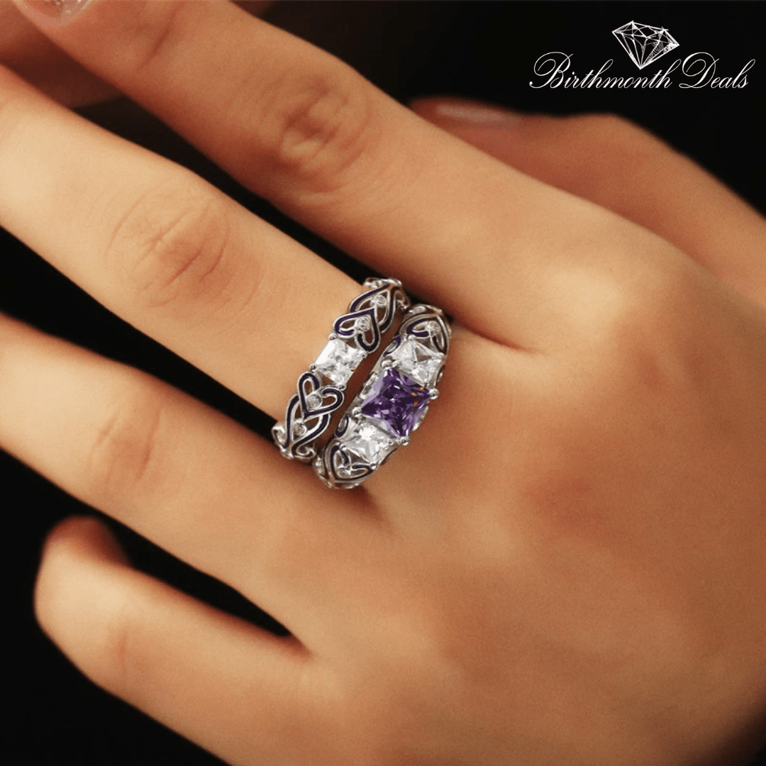 February Amethyst Stacking Birthstone Ring - Birthmonth Deals