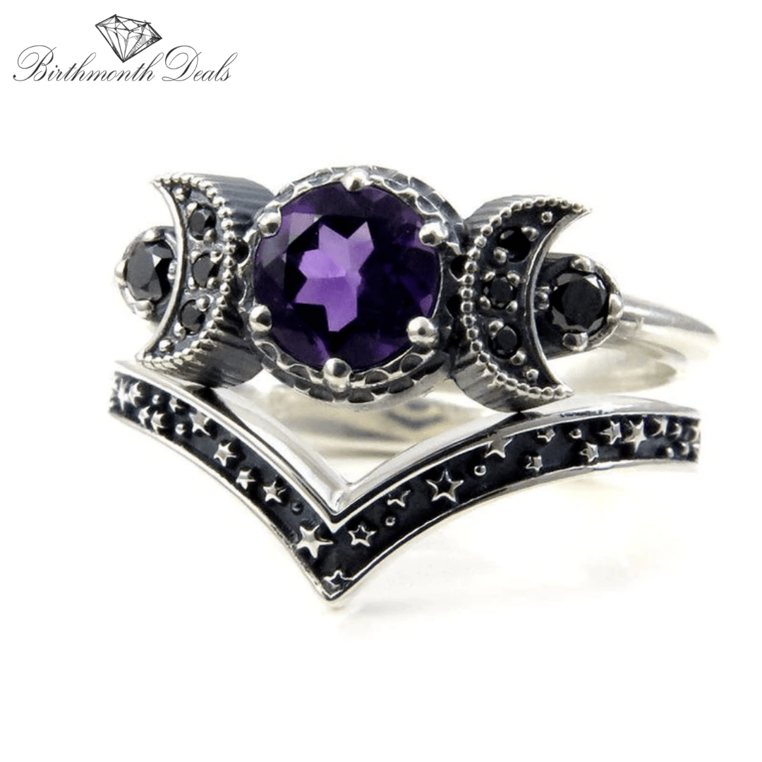 February Amethyst Birthstone Stacking Ring - Birthmonth Deals