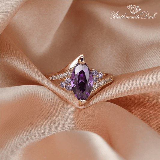 February Amethyst Birthstone Ring - Birthmonth Deals