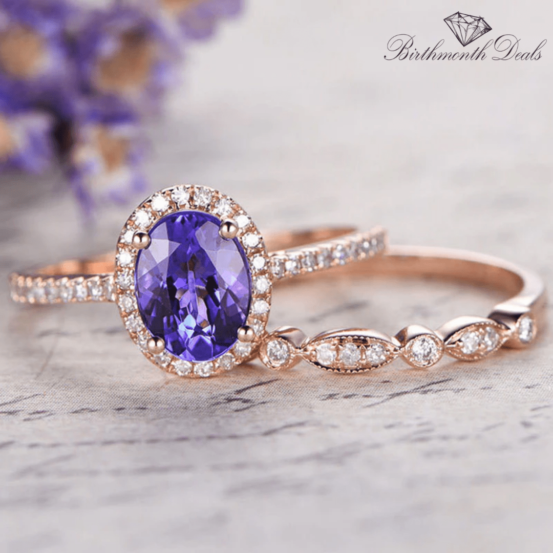 February Amethyst Birthstone Stacking Ring - Birthmonth Deals