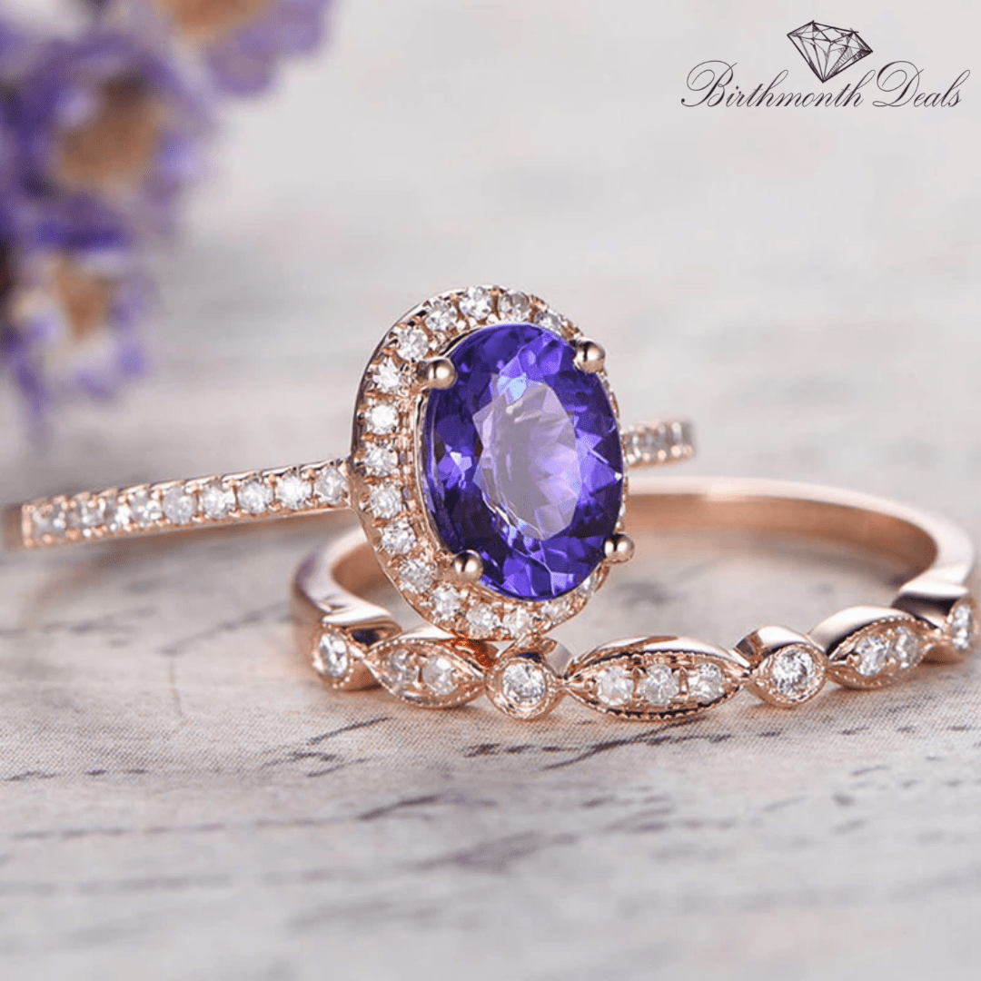 February Amethyst Birthstone Stacking Ring - Birthmonth Deals