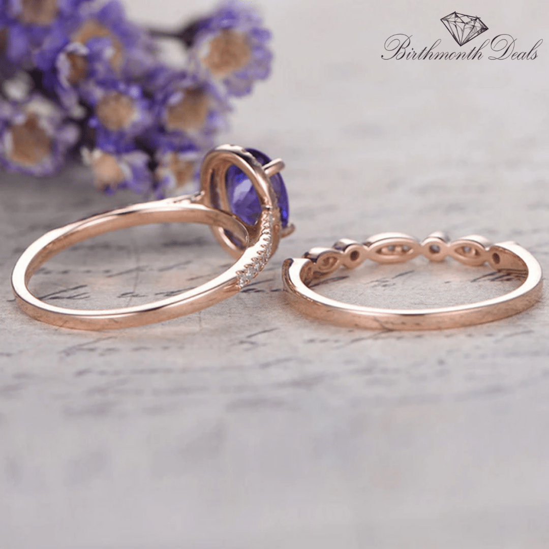 February Amethyst Birthstone Stacking Ring - Birthmonth Deals