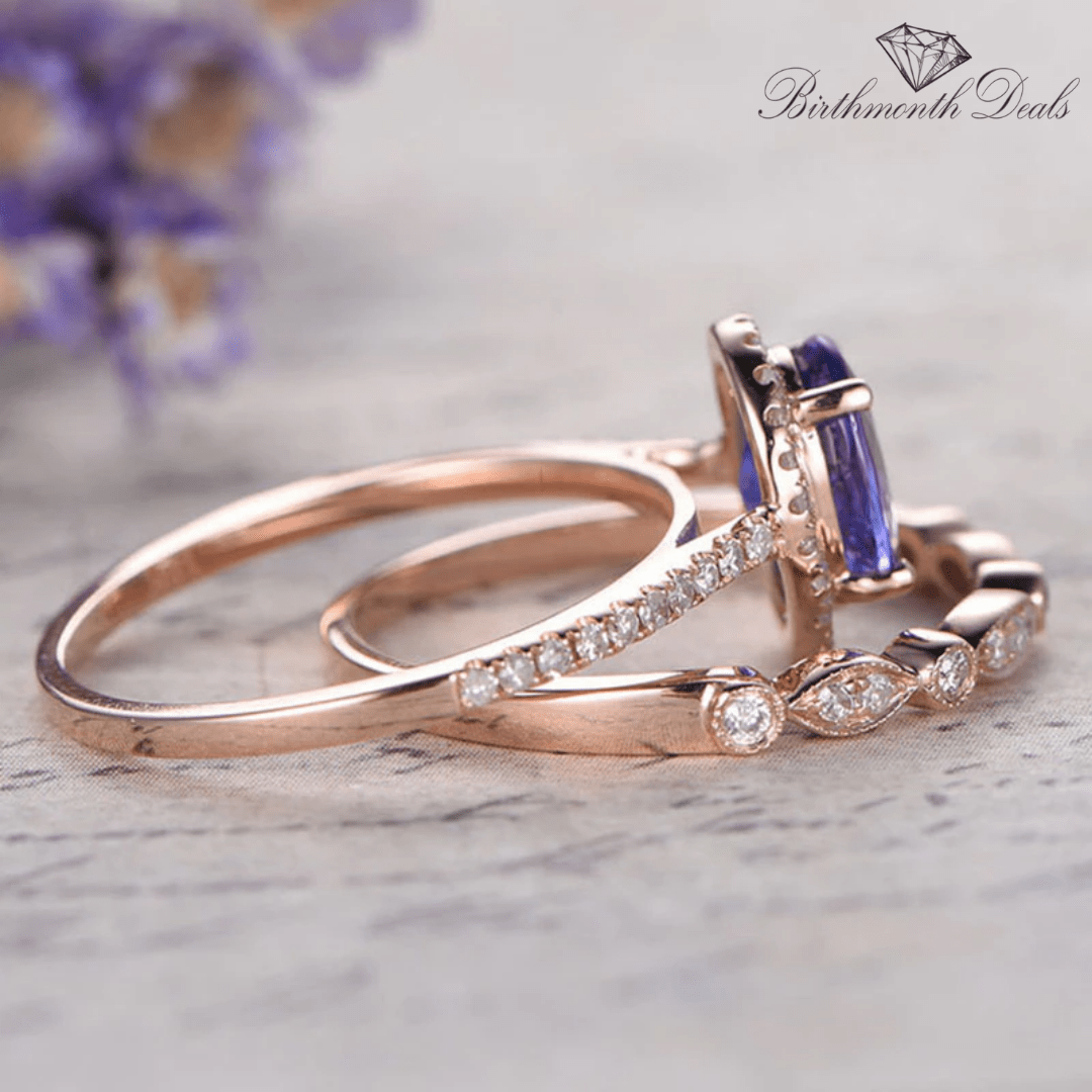 February Amethyst Birthstone Stacking Ring - Birthmonth Deals