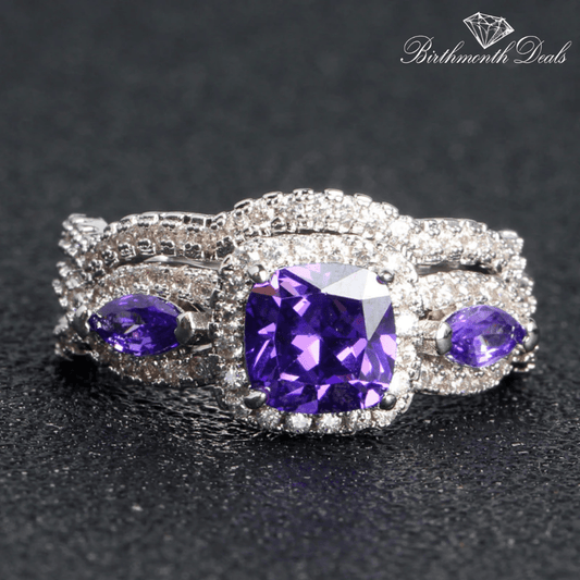 February Amethyst Birthstone Stacking Ring - Birthmonth Deals