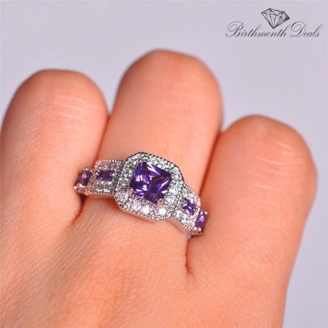 February Amethyst Birthstone Ring - Birthmonth Deals