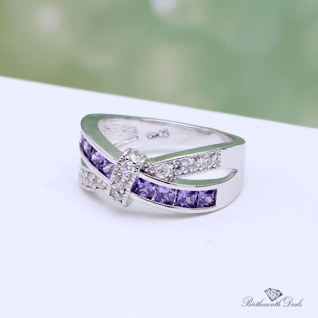 February Amethyst Birthstone Ring - Birthmonth Deals