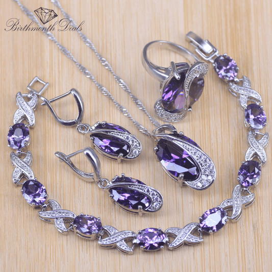 February Amethyst Birthstone Jewelry Set - Birthmonth Deals