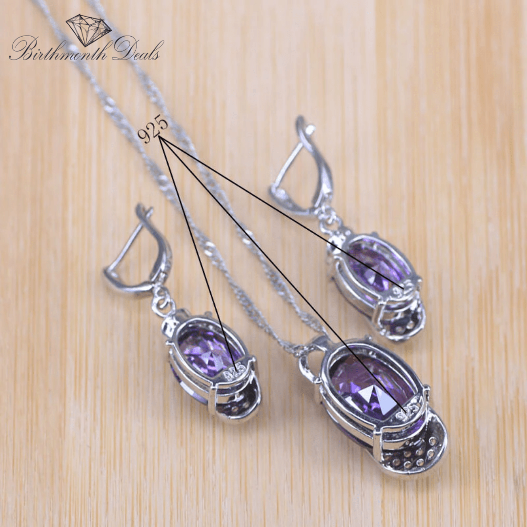 February Amethyst Birthstone Jewelry Set - Birthmonth Deals