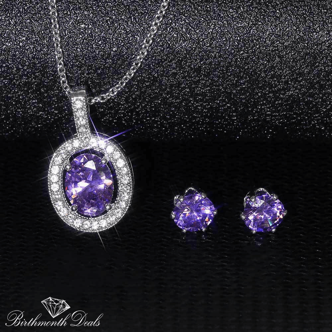 February Amethyst Birthstone Jewelry Set - Birthmonth Deals