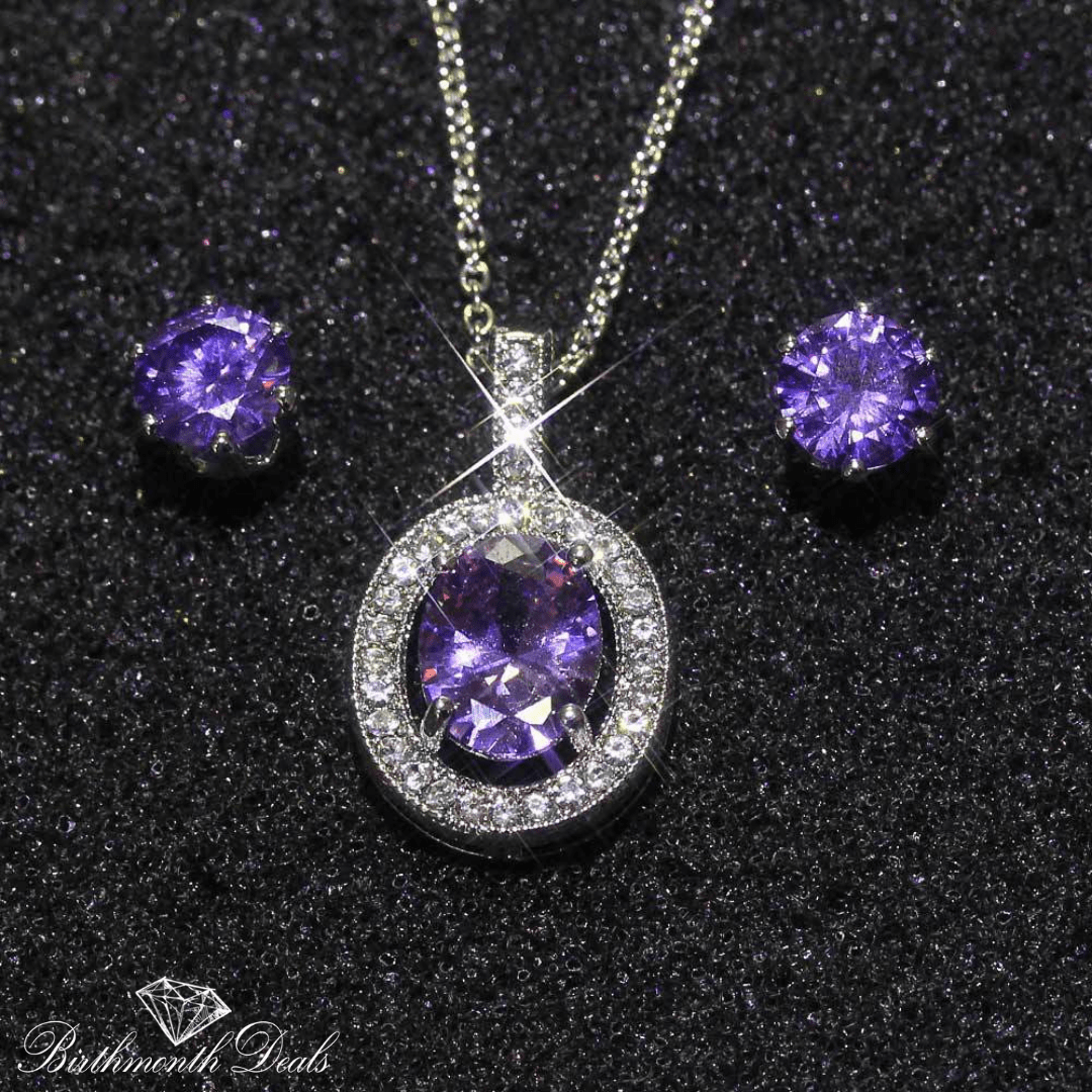 February Amethyst Birthstone Jewelry Set - Birthmonth Deals