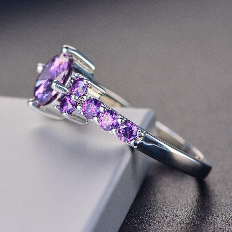 February Amethyst Birthstone Ring - Birthmonth Deals