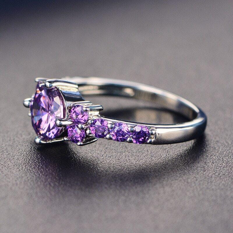 February Amethyst Birthstone Ring - Birthmonth Deals