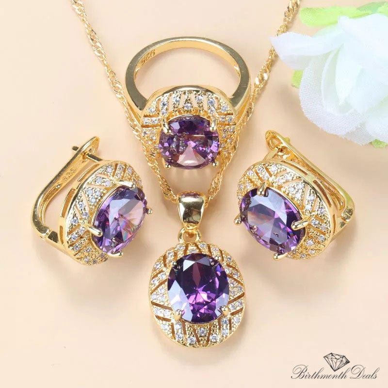 February Amethyst Birthstone Jewelry Set - Birthmonth Deals