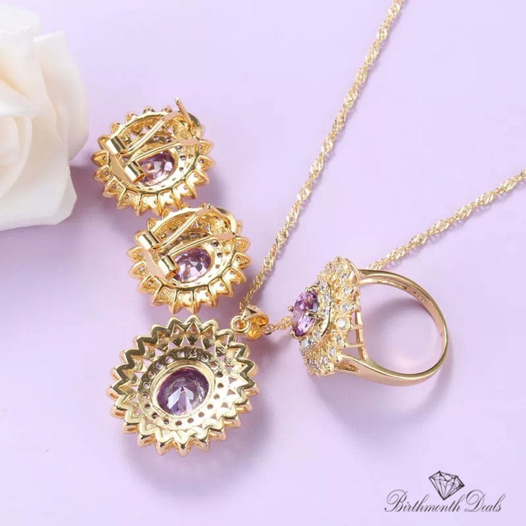 February Amethyst Birthstone Jewelry Set - Birthmonth Deals