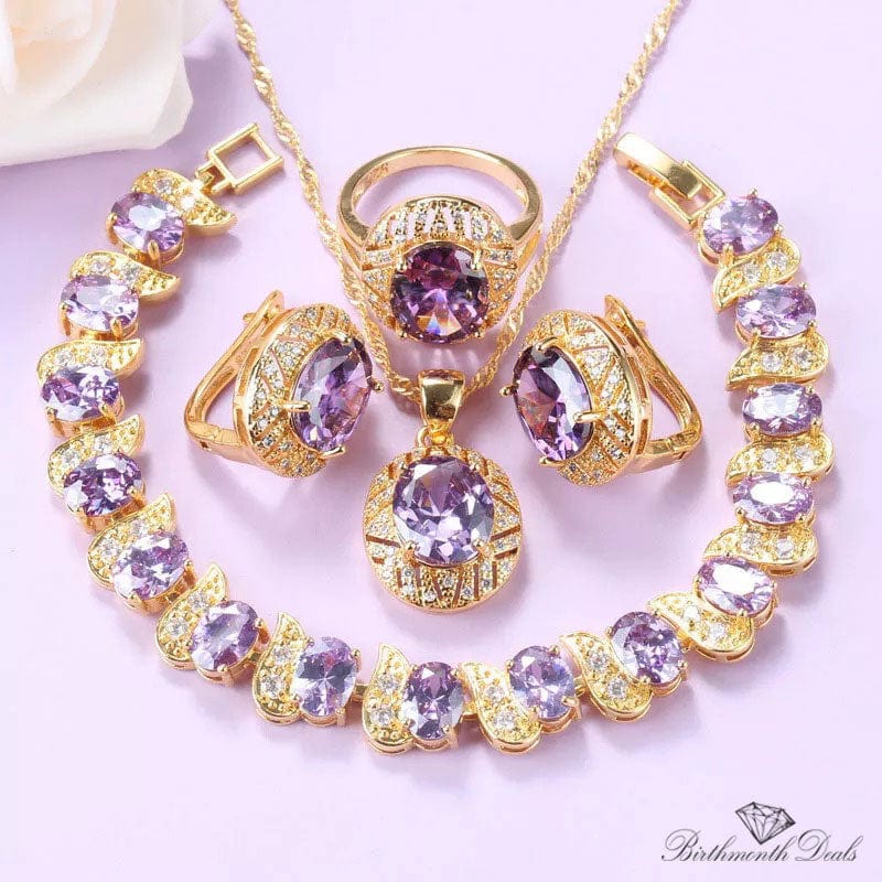 February Amethyst Birthstone Jewelry Set - Birthmonth Deals