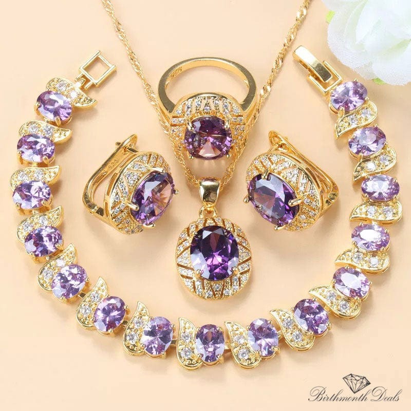 February Amethyst Birthstone Jewelry Set - Birthmonth Deals