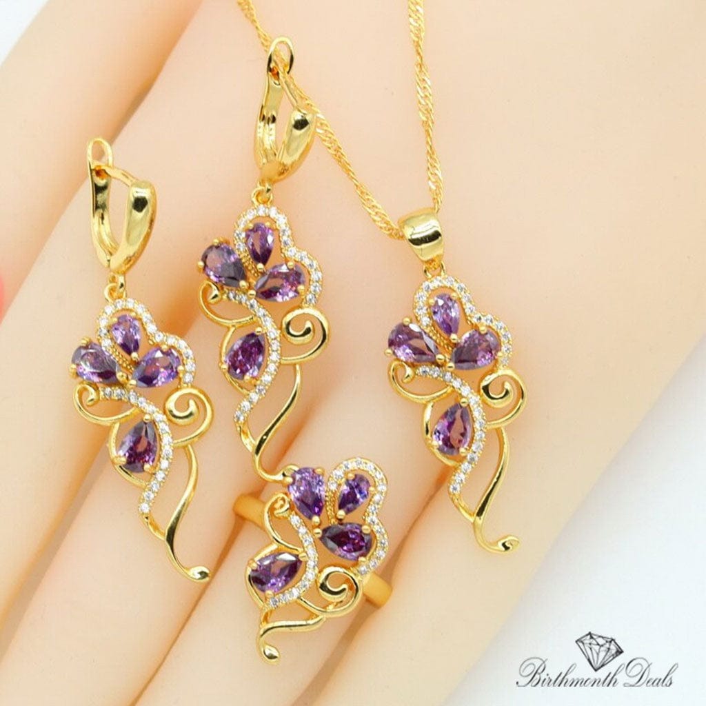 February Amethyst Birthstone Jewelry Set - Birthmonth Deals