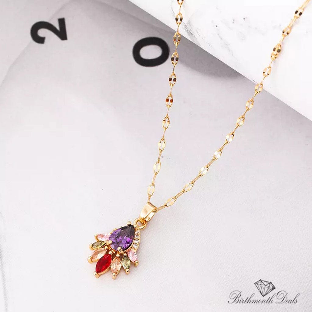 February Amethyst Birthstone Necklace - Birthmonth Deals