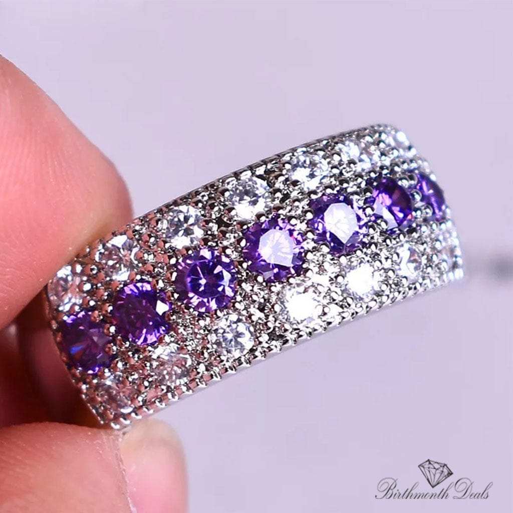 February Amethyst Birthstone Ring - Birthmonth Deals