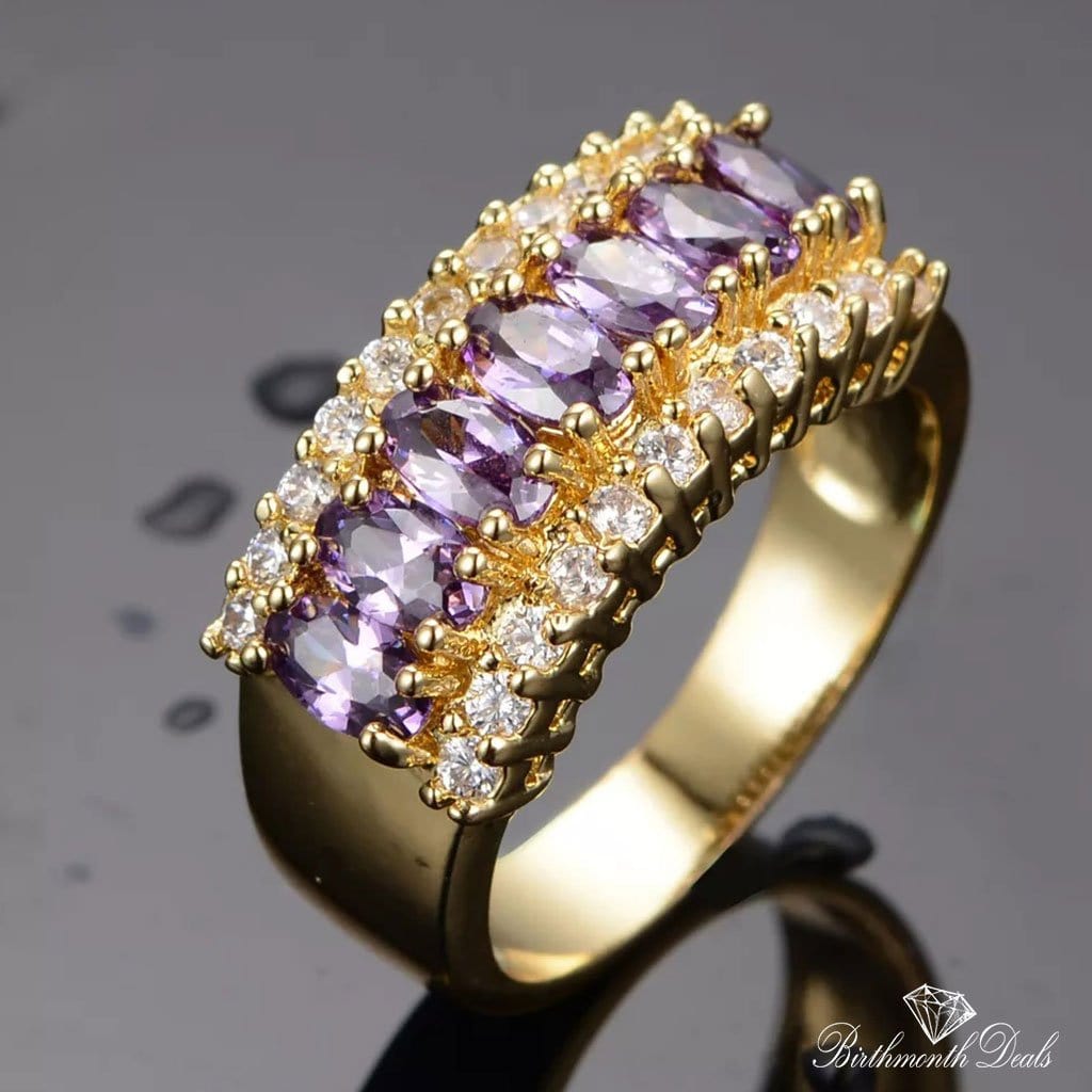 February Amethyst Birthstone Ring - Birthmonth Deals