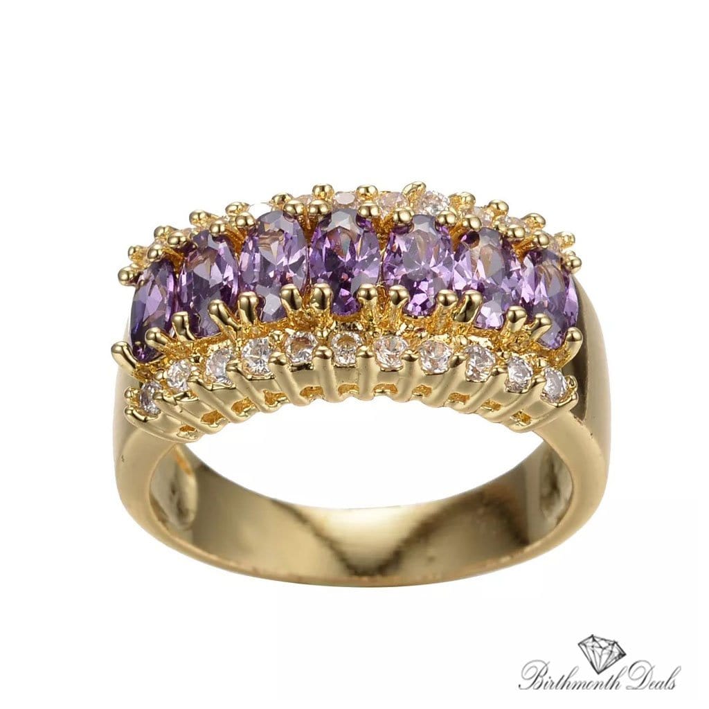 February Amethyst Birthstone Ring - Birthmonth Deals