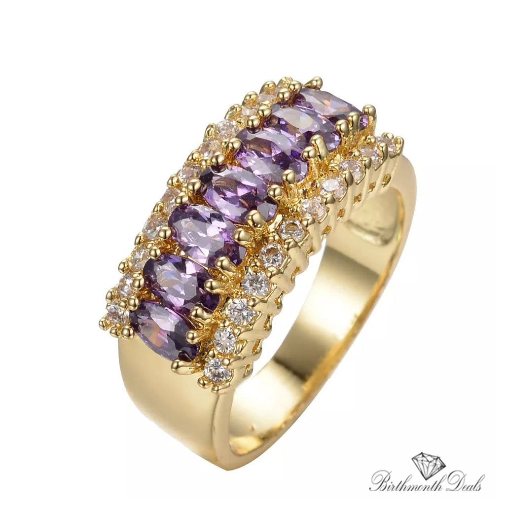 February Amethyst Birthstone Ring - Birthmonth Deals