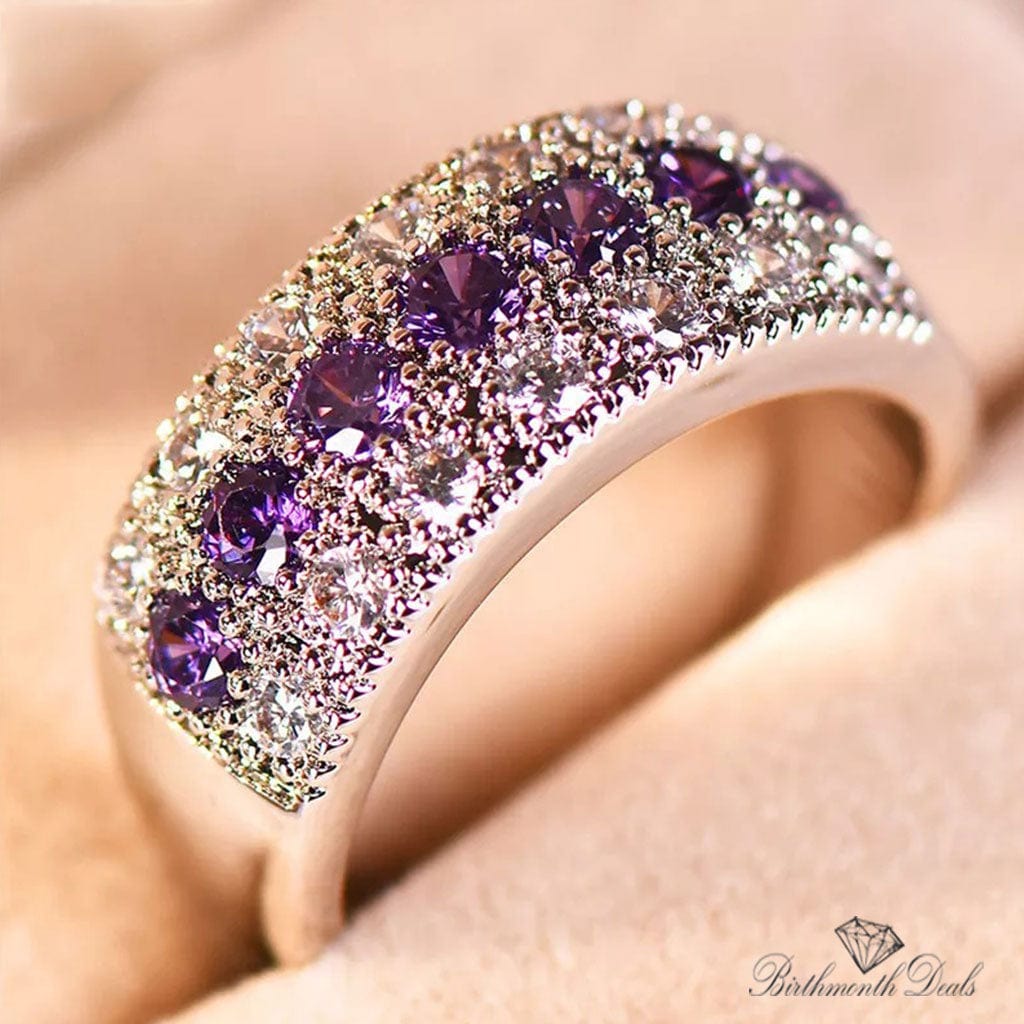 February Amethyst Birthstone Ring - Birthmonth Deals