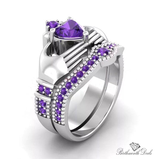 February Amethyst Birthstone Stacking Ring - Birthmonth Deals