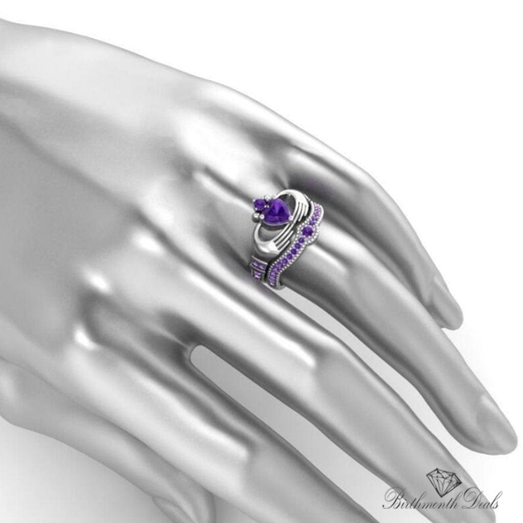 February Amethyst Birthstone Stacking Ring - Birthmonth Deals