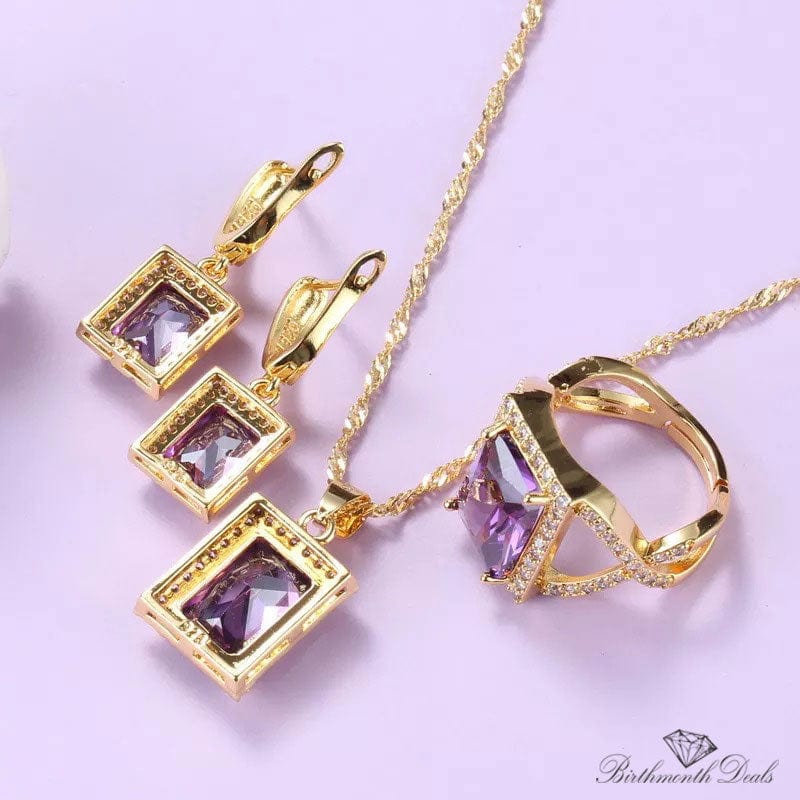 February Amethyst Birthstone Jewelry Set - Birthmonth Deals