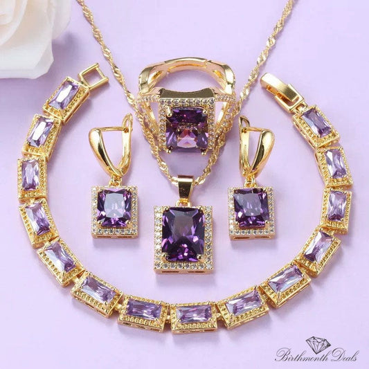 February Amethyst Birthstone Jewelry Set - Birthmonth Deals