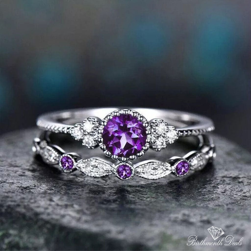 February Amethyst Stacking Birthstone Ring - Birthmonth Deals