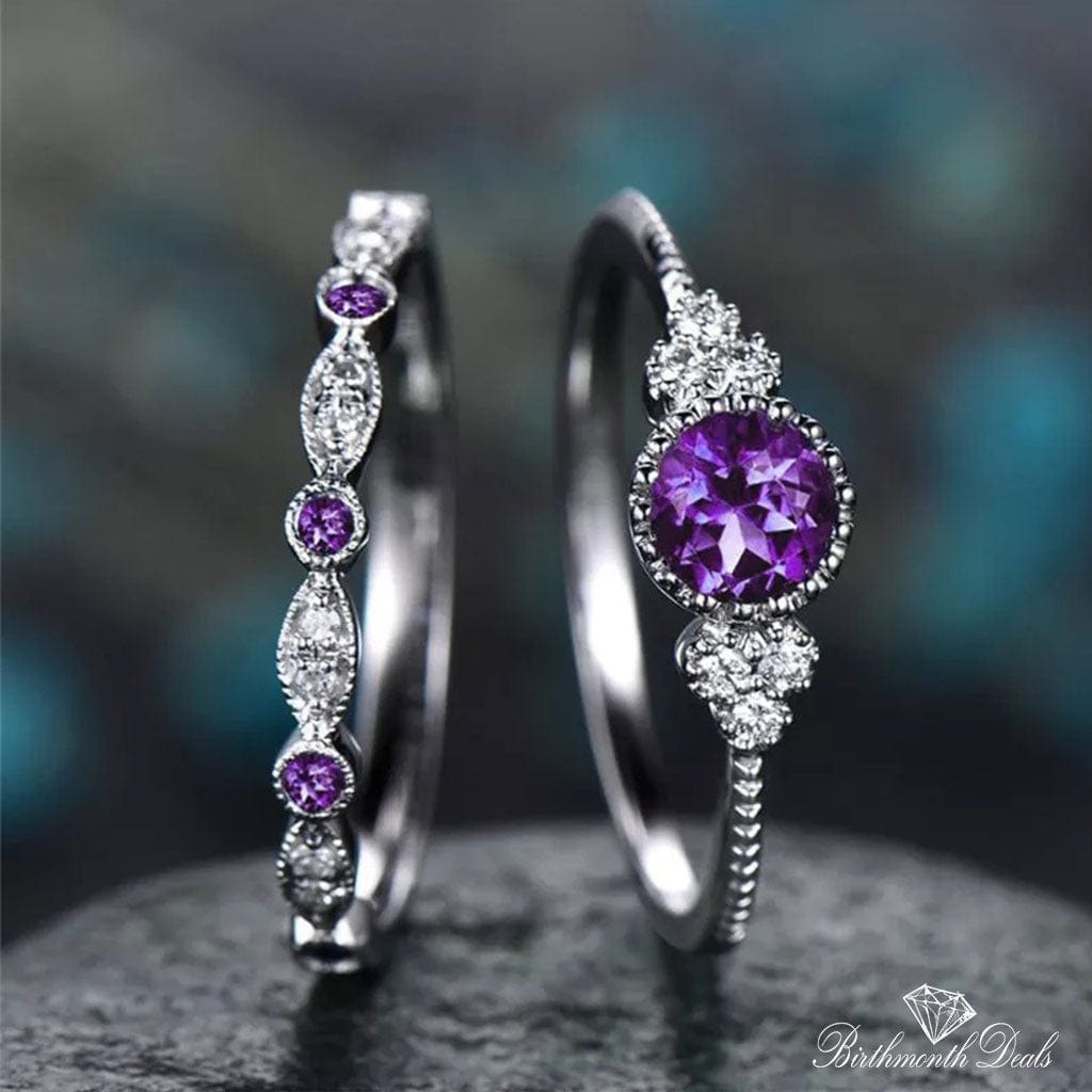 February Amethyst Stacking Birthstone Ring - Birthmonth Deals