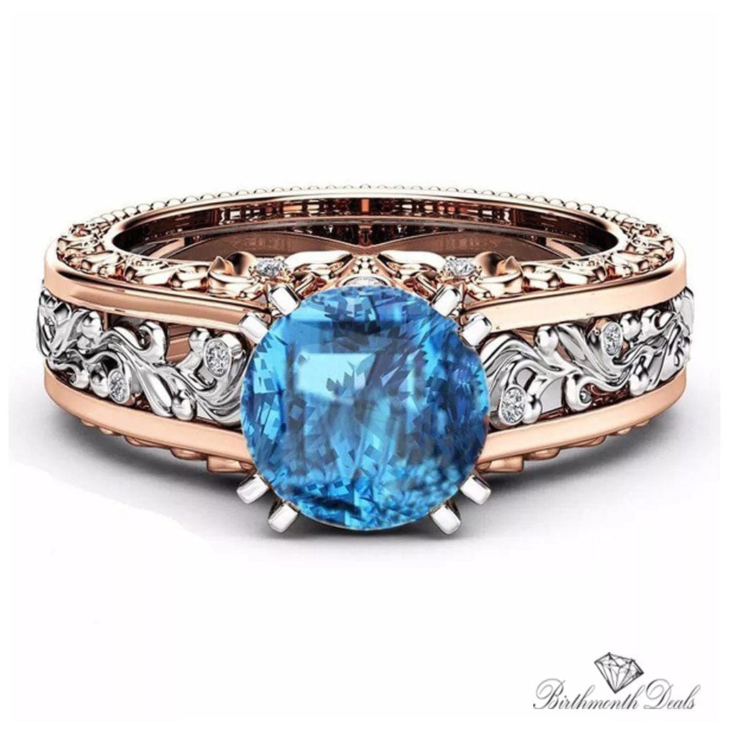 March Aquamarine Birthstone Ring - Birthmonth Deals