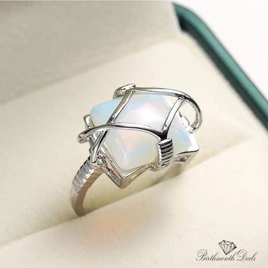 October Opal Birthstone Ring - Birthmonth Deals