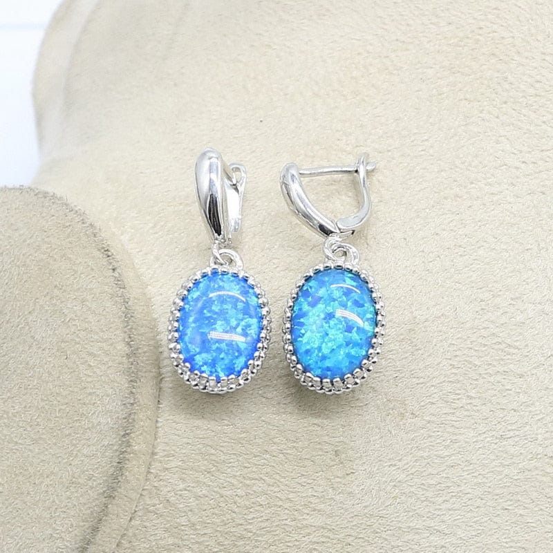 October Blue Opal Birthstone Jewelry Set - Birthmonth Deals