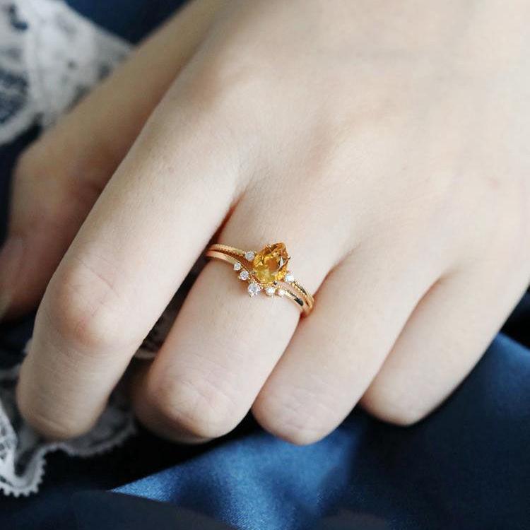 November Citrine Birthstone Ring - Birthmonth Deals