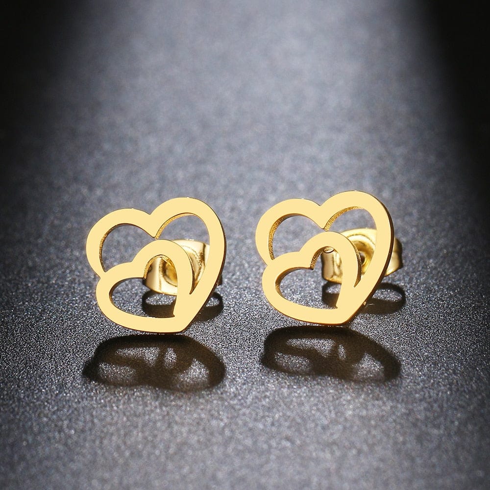 Double Heart Earrings - Birthmonth Deals