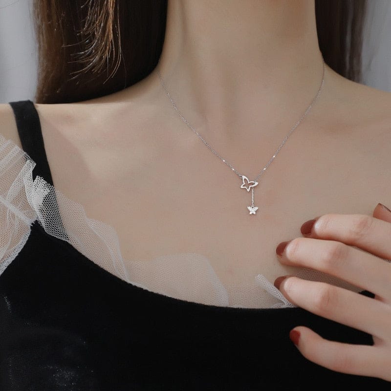 Diamond Butterfly Necklace - Birthmonth Deals