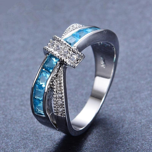 December Zircon Birthstone Bow-Tie Ring - Birthmonth Deals