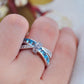 March Aquamarine Birthstone Ring Bow-Tie Ring - Birthmonth Deals