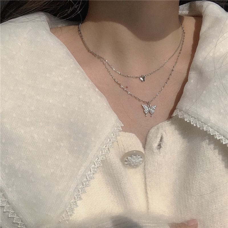 Double-layer Butterfly Necklace - Birthmonth Deals