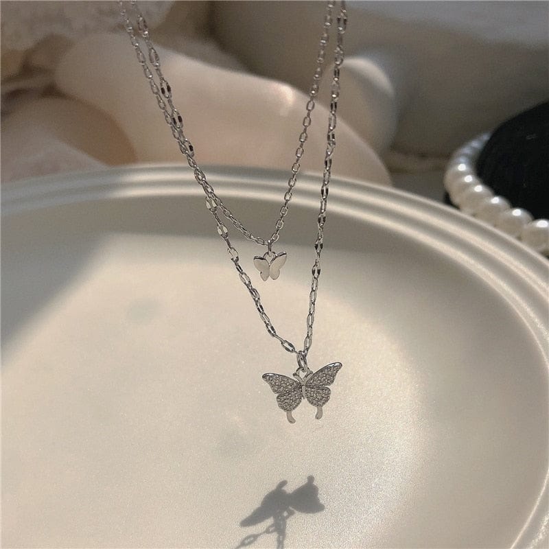 Double-layer Butterfly Necklace - Birthmonth Deals