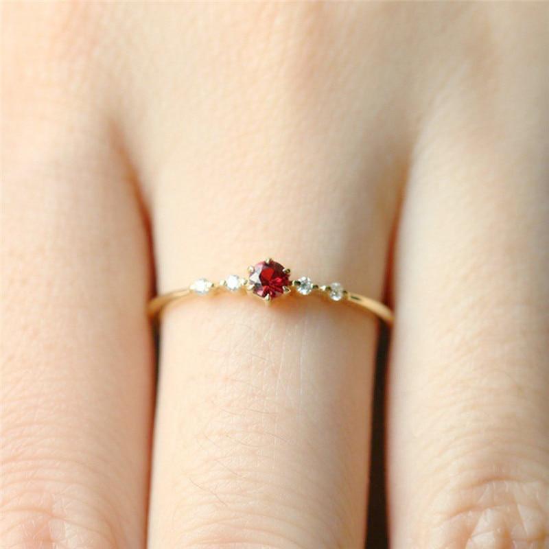 January Garnet Birthstone Ring - Birthmonth Deals