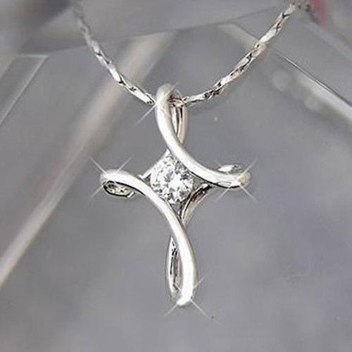 Diamond Infinity Cross Necklace - Birthmonth Deals